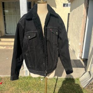 Levi’s black Sherpa jean jacket